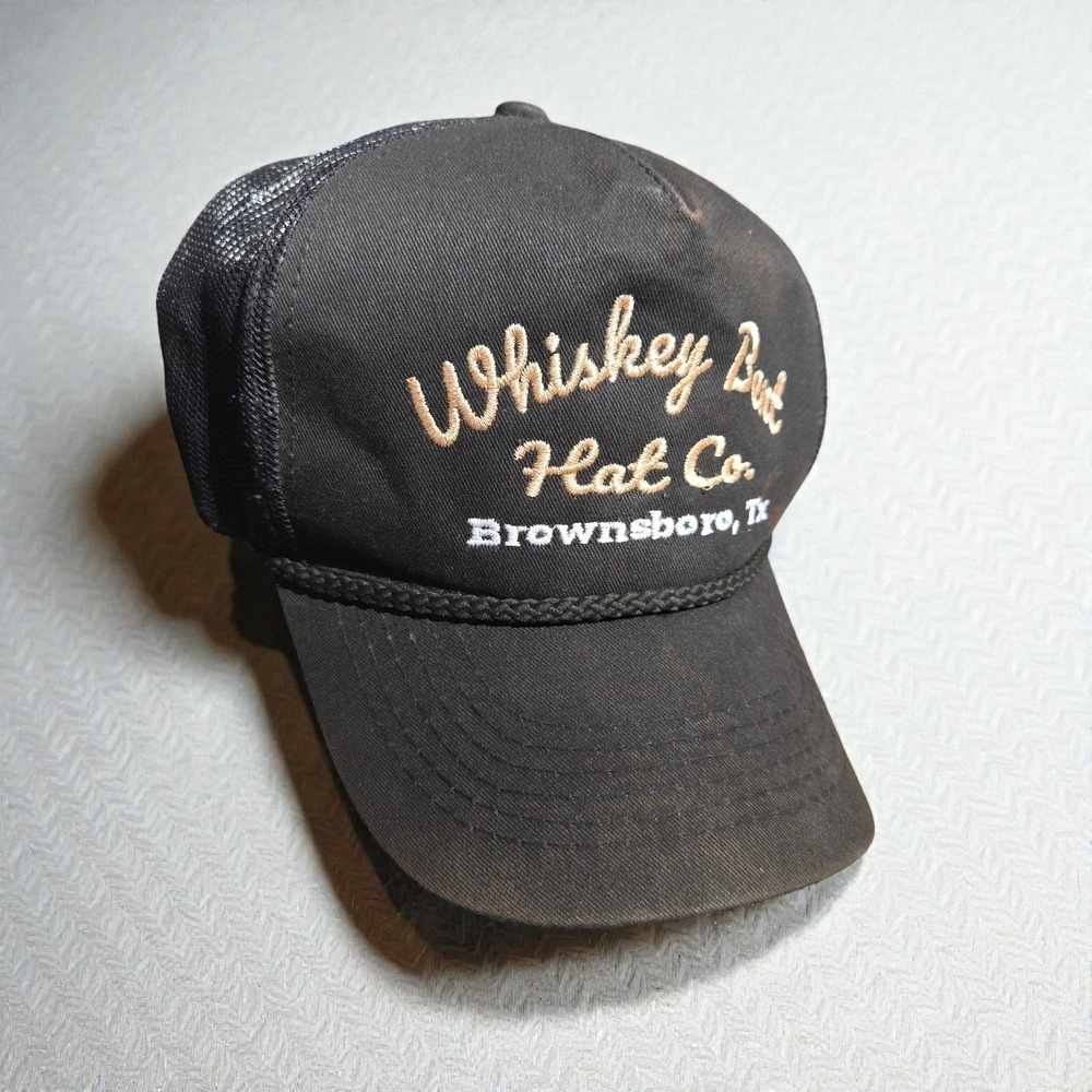 Whiskey Bent‎ Hat Co Trucker Hat Black Brownsboro Texas OSFA Snapback Roper Cap - Picture 4 of 10